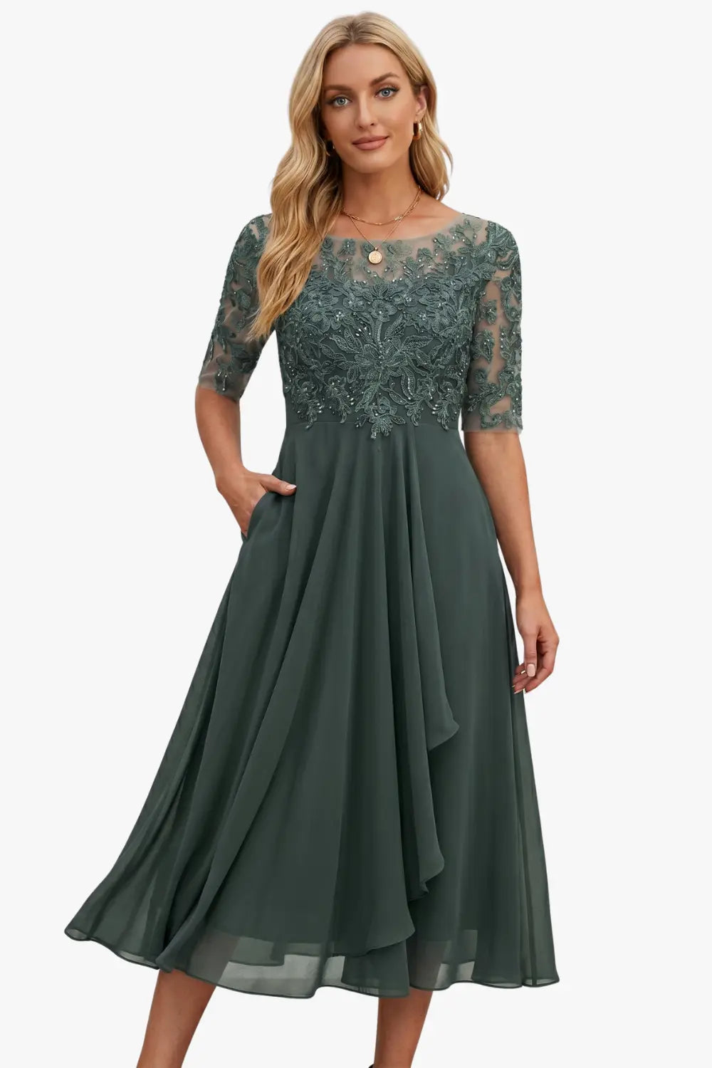Women's Embellished Wedding Guest Dress | Midi