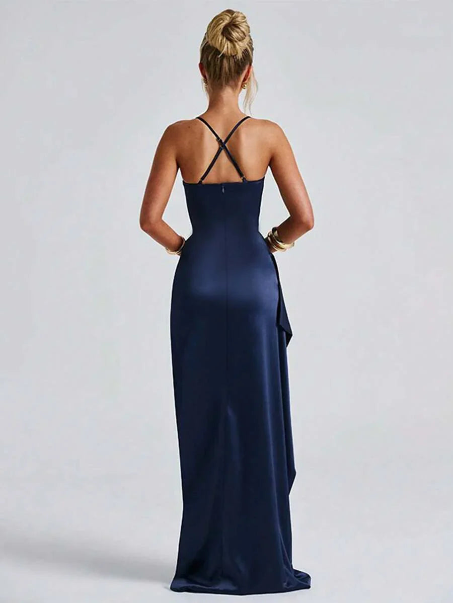 SATINÉ - Spaghetti Strap Satin Maxi Dress