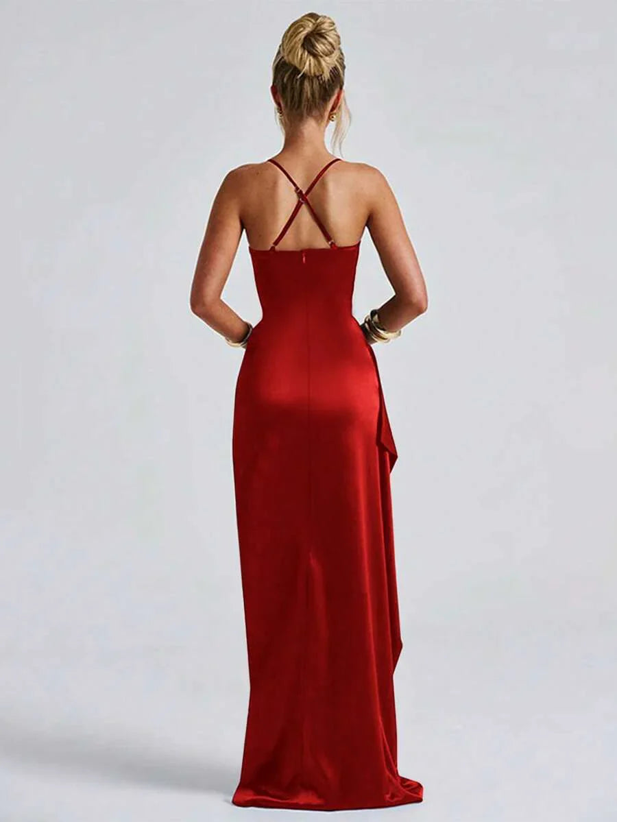 SATINÉ - Spaghetti Strap Satin Maxi Dress