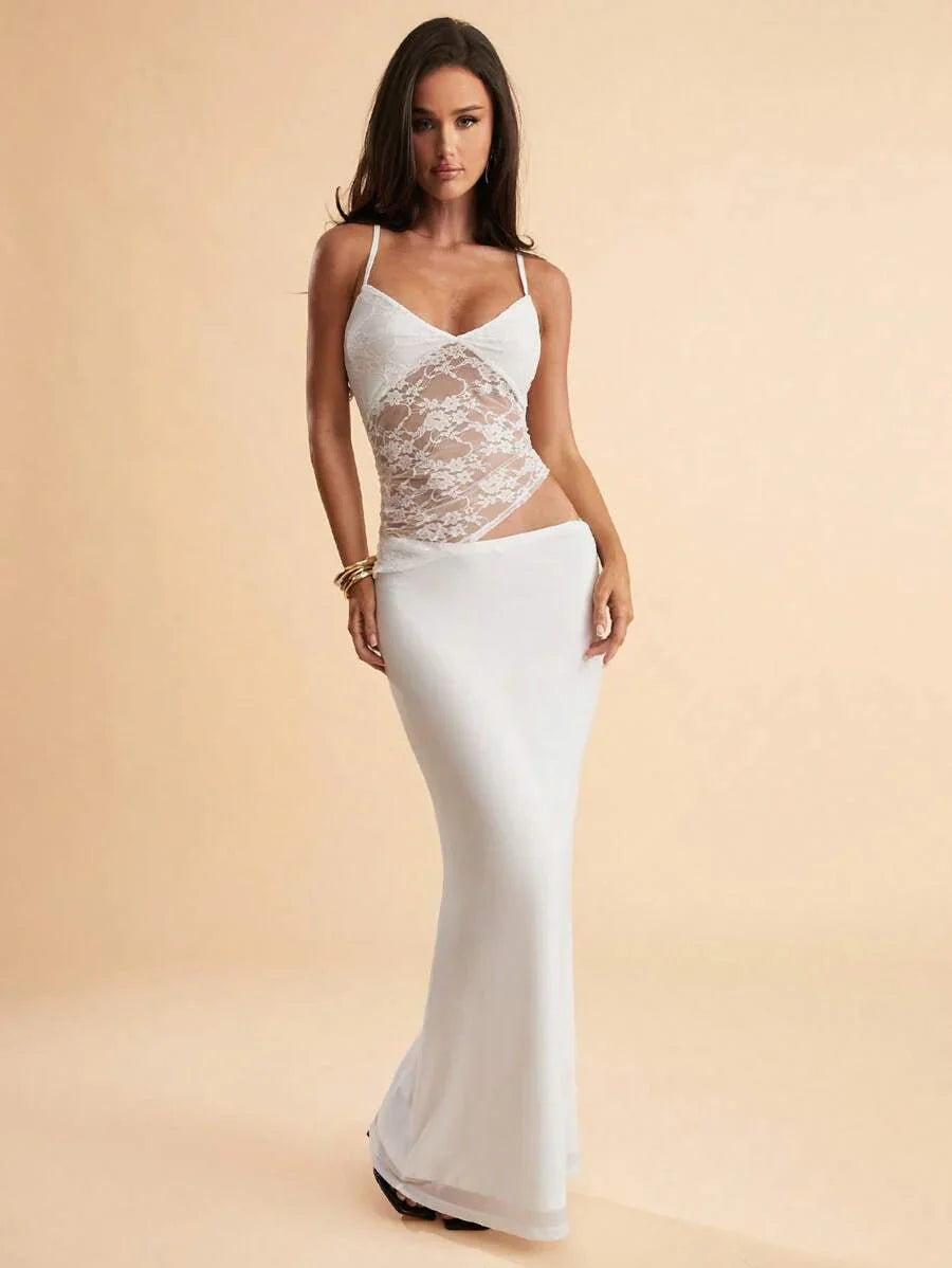 NARILA - Lace Panel Bodycon Maxi Dress