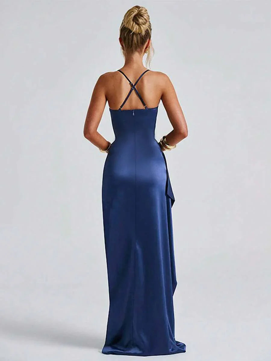 SATINÉ - Spaghetti Strap Satin Maxi Dress