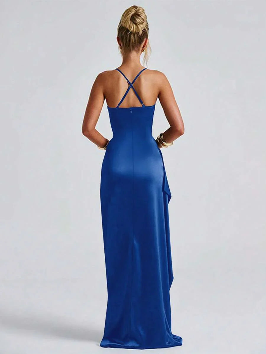 SATINÉ - Spaghetti Strap Satin Maxi Dress