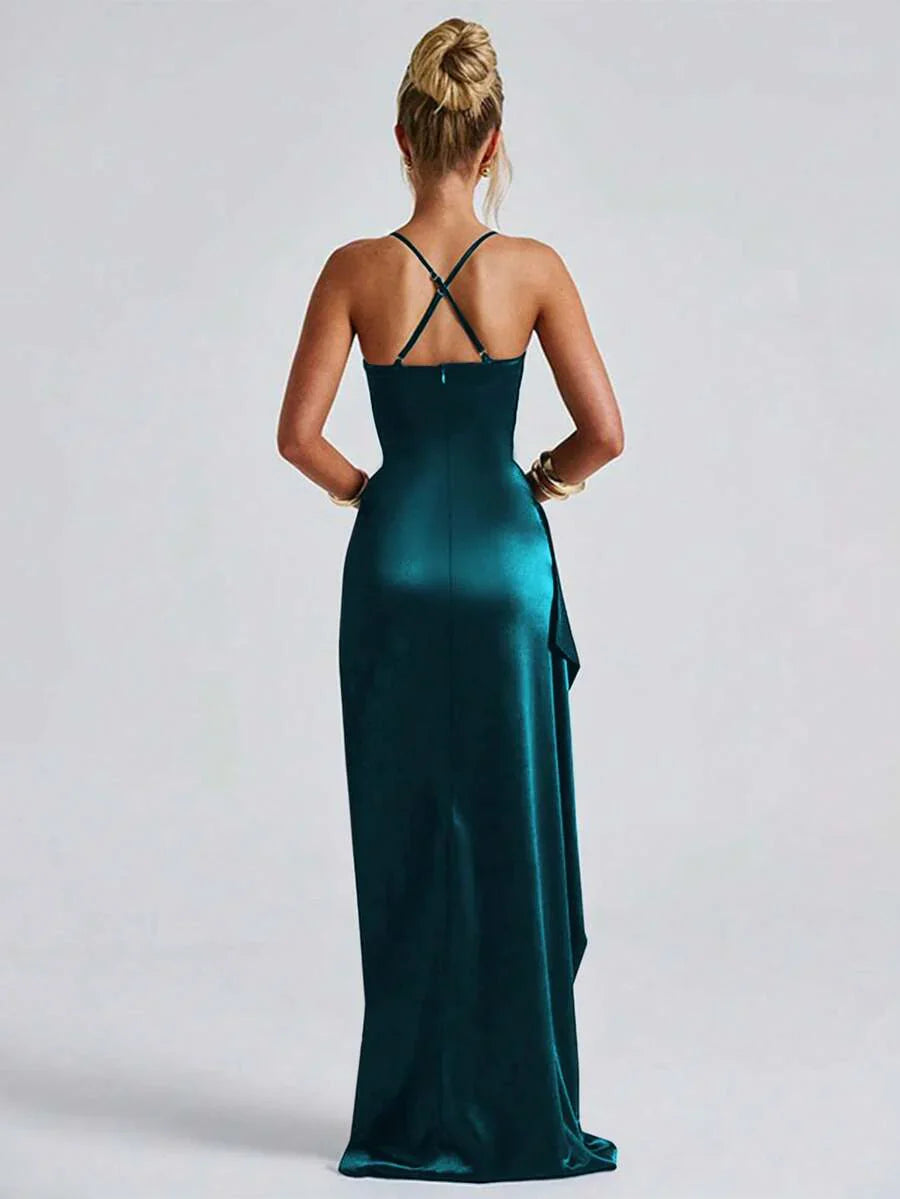 SATINÉ - Spaghetti Strap Satin Maxi Dress