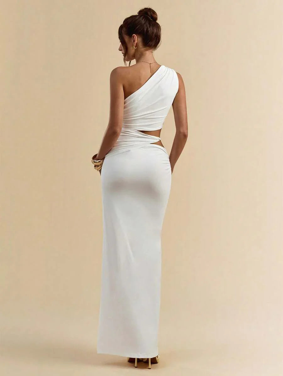 SVELTO - Asymmetric Bodycon Maxi Dress with High Slit