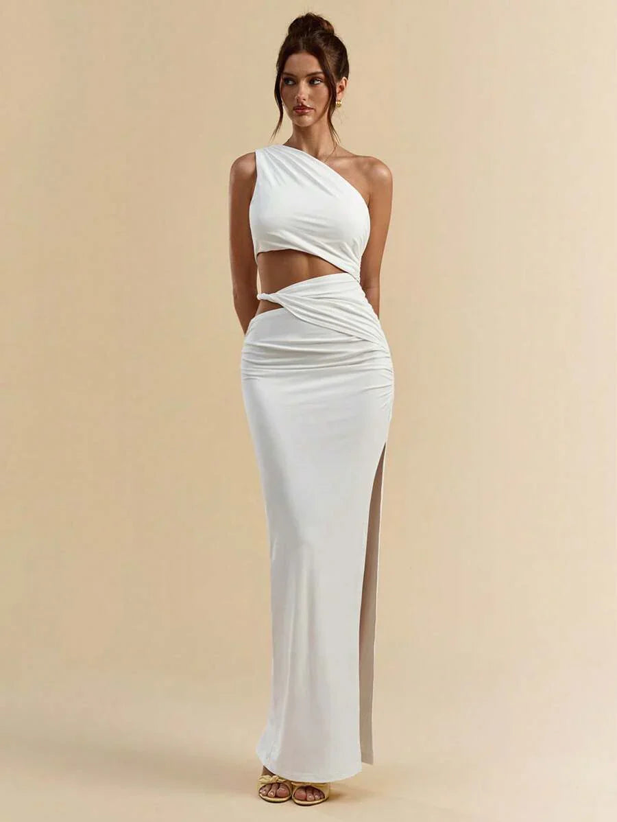 SVELTO - Asymmetric Bodycon Maxi Dress with High Slit