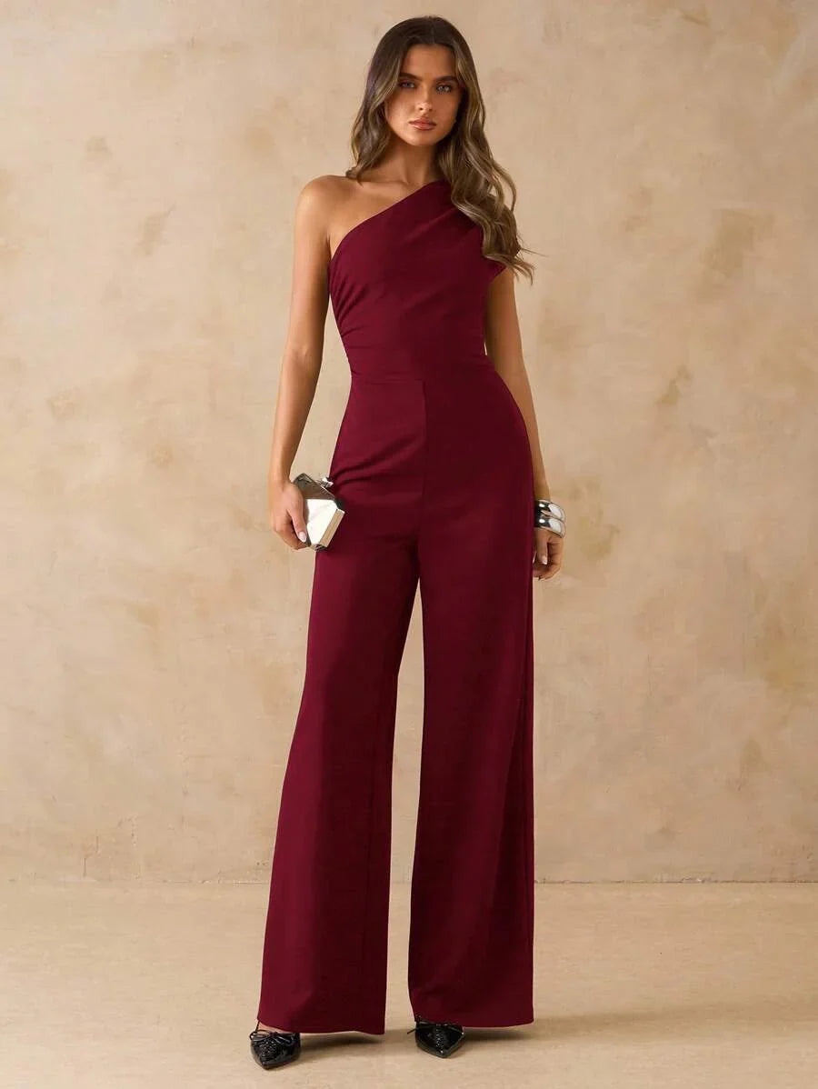 NORI - Asymmetrical One Shoulder Wide Leg Jumpsuit maxi dress