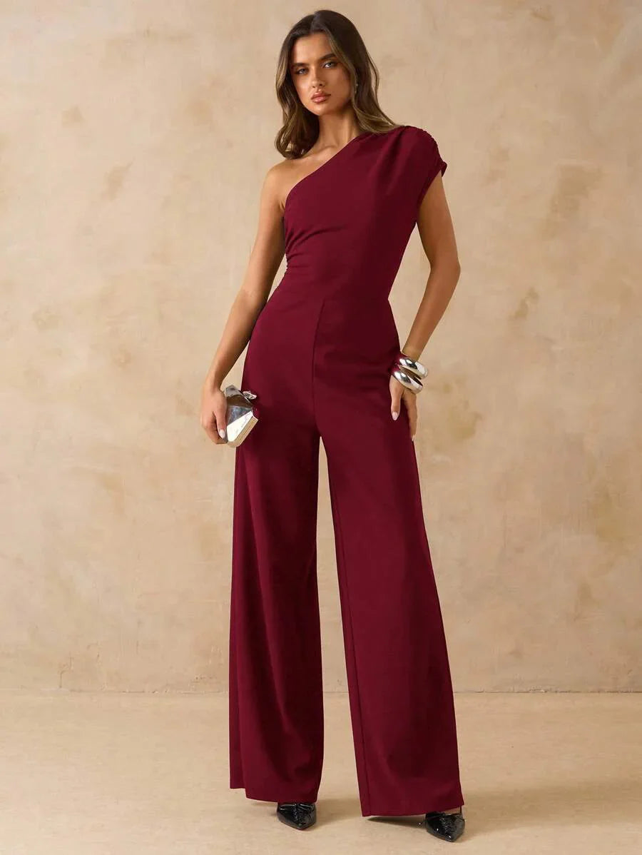 NORI - Asymmetrical One Shoulder Wide Leg Jumpsuit maxi dress
