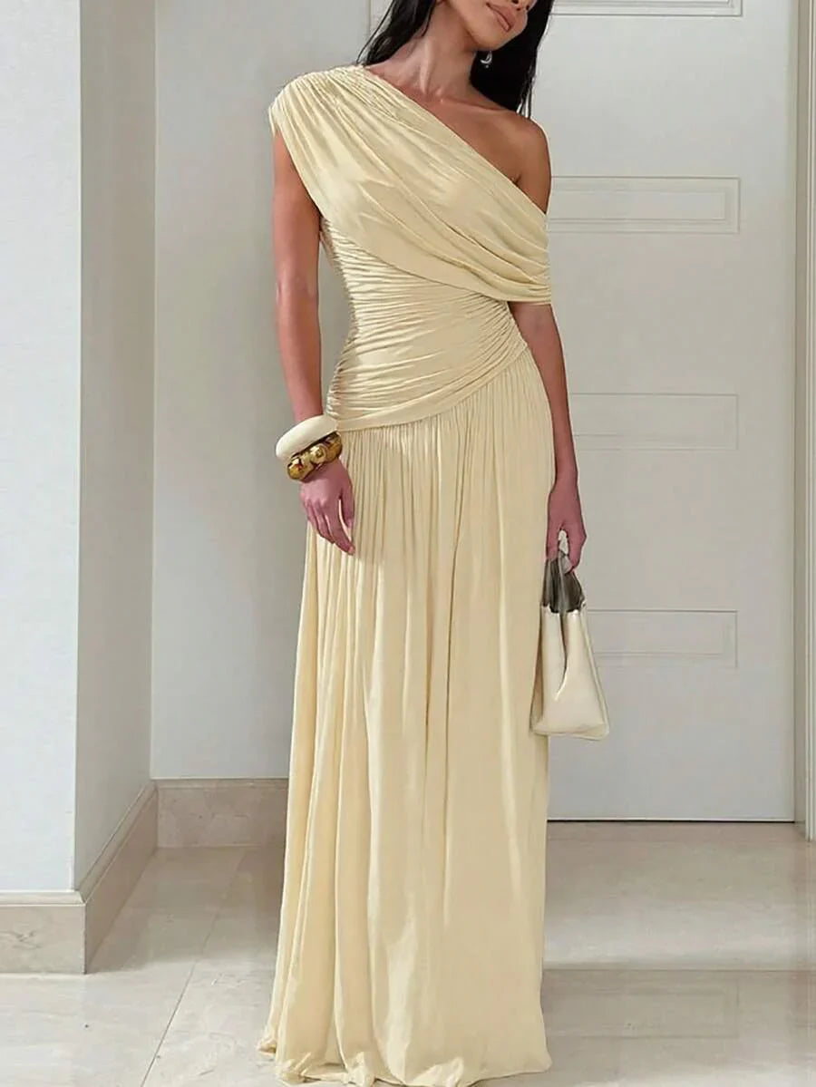 ZÉPHYR — One-Shoulder Ruched Maxi Dress