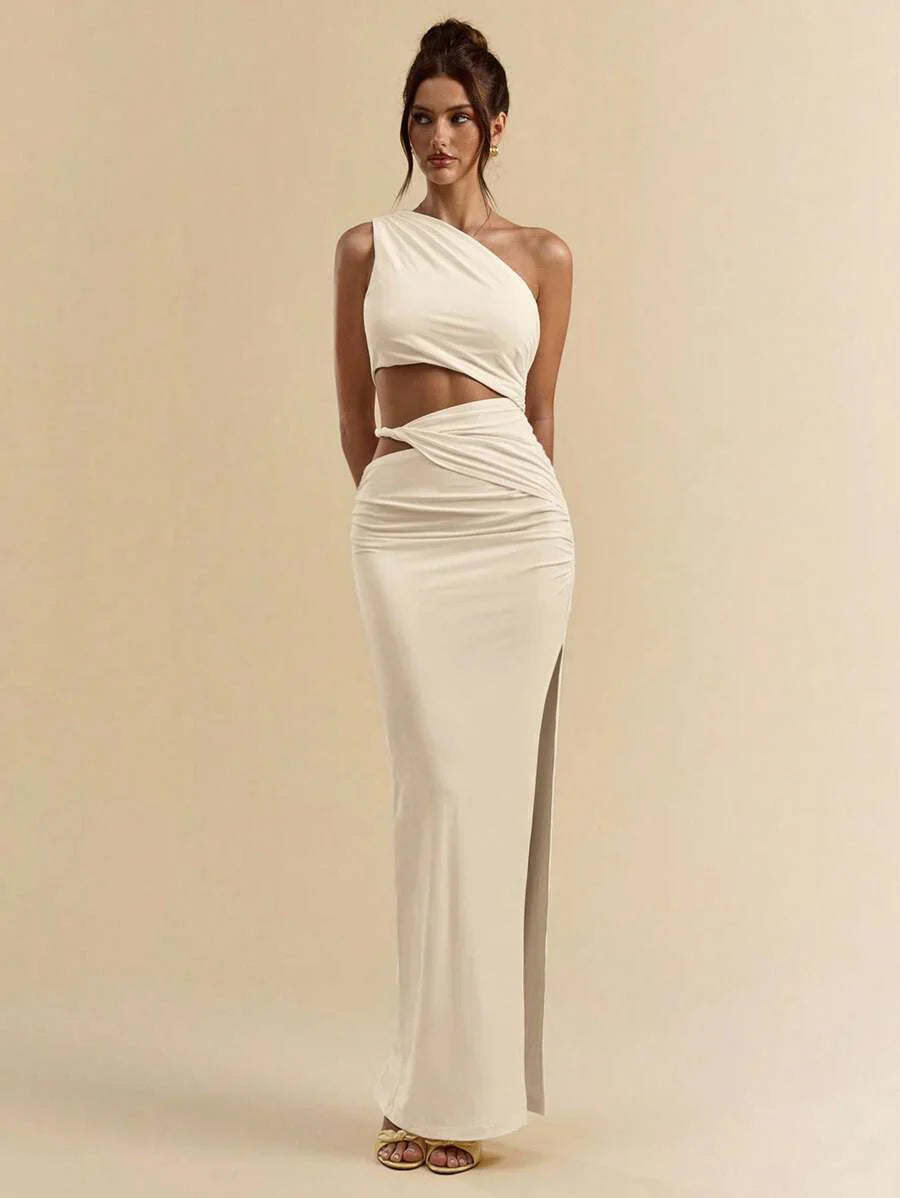 SVELTO - Asymmetric Bodycon Maxi Dress with High Slit