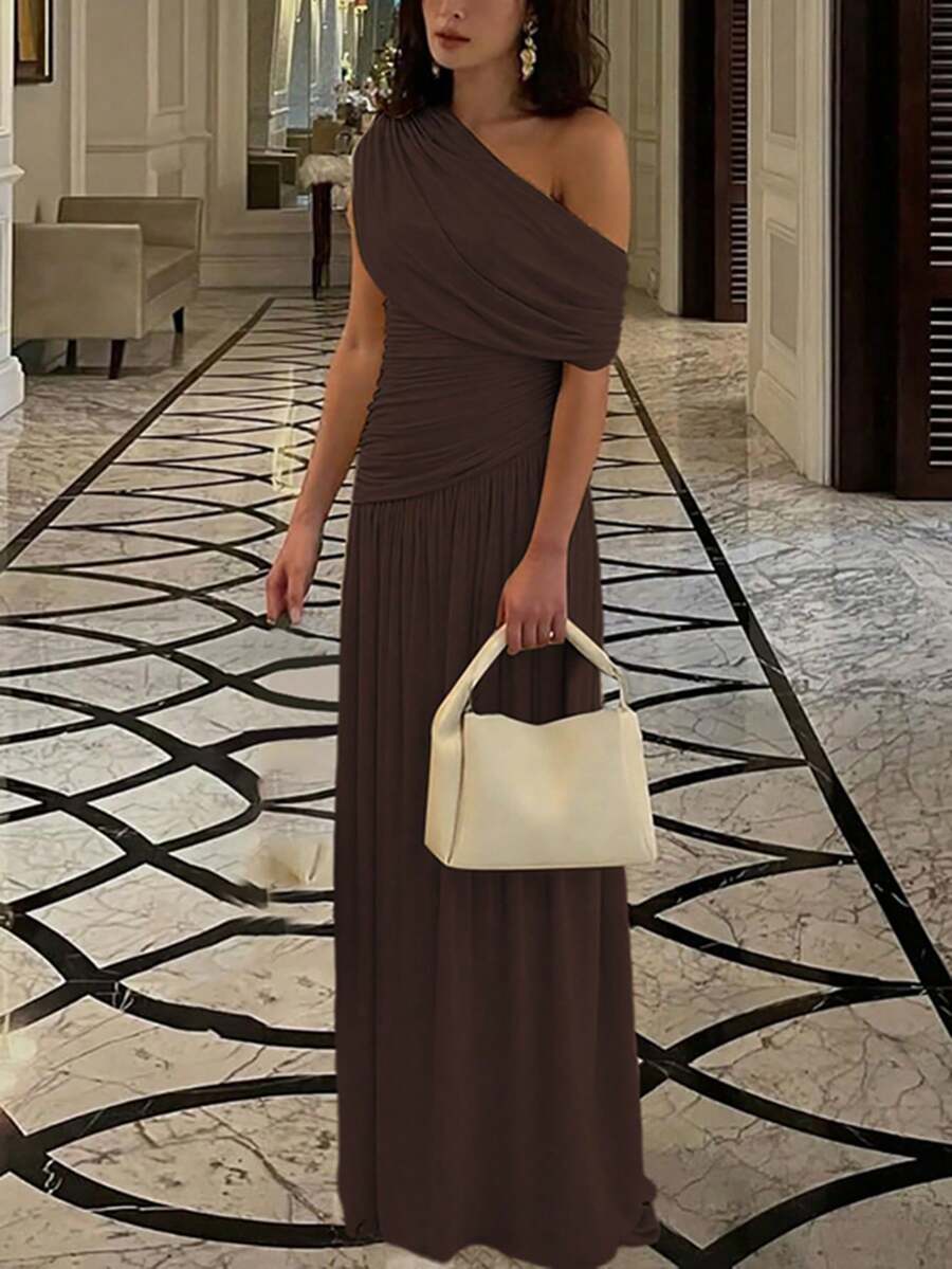 ZÉPHYR — One-Shoulder Ruched Maxi Dress