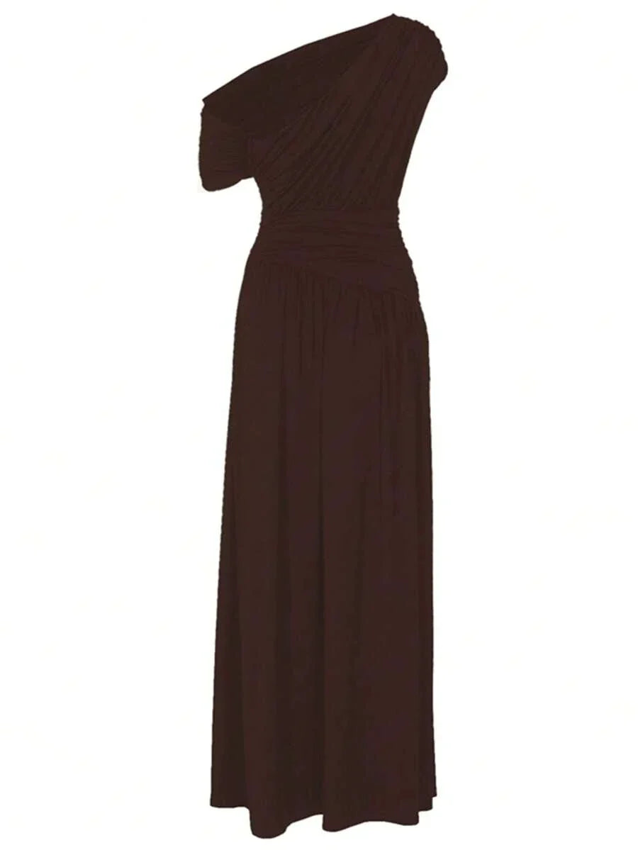 ZÉPHYR — One-Shoulder Ruched Maxi Dress