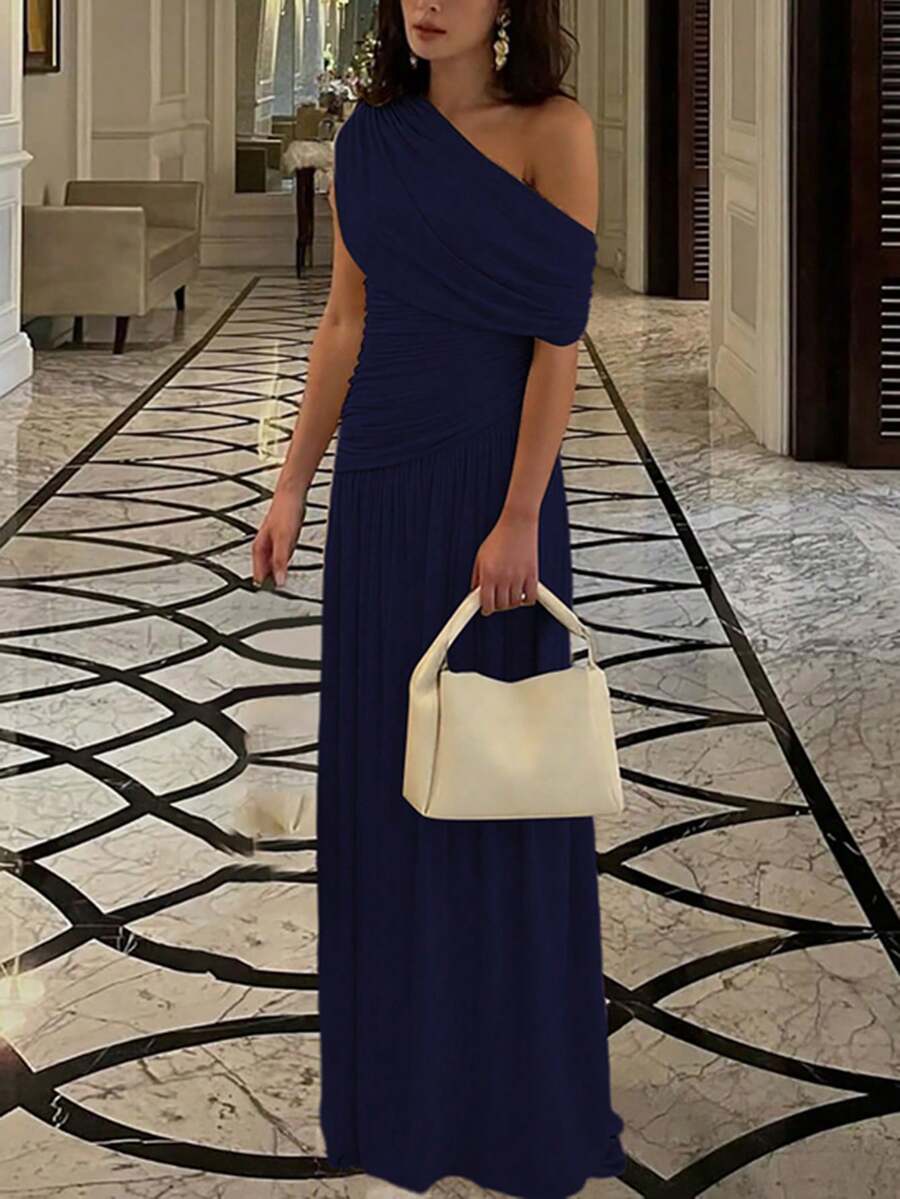 ZÉPHYR — One-Shoulder Ruched Maxi Dress