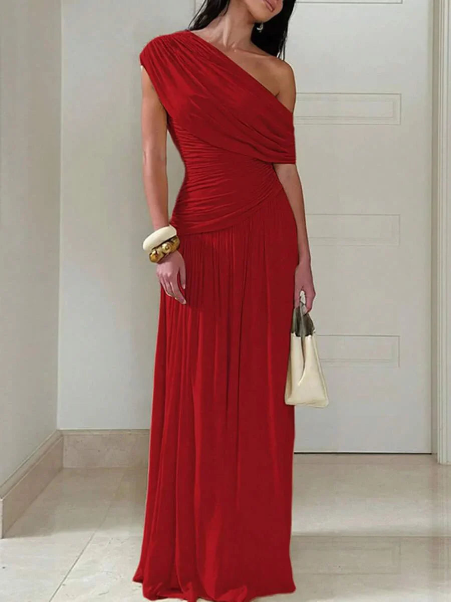 ZÉPHYR — One-Shoulder Ruched Maxi Dress