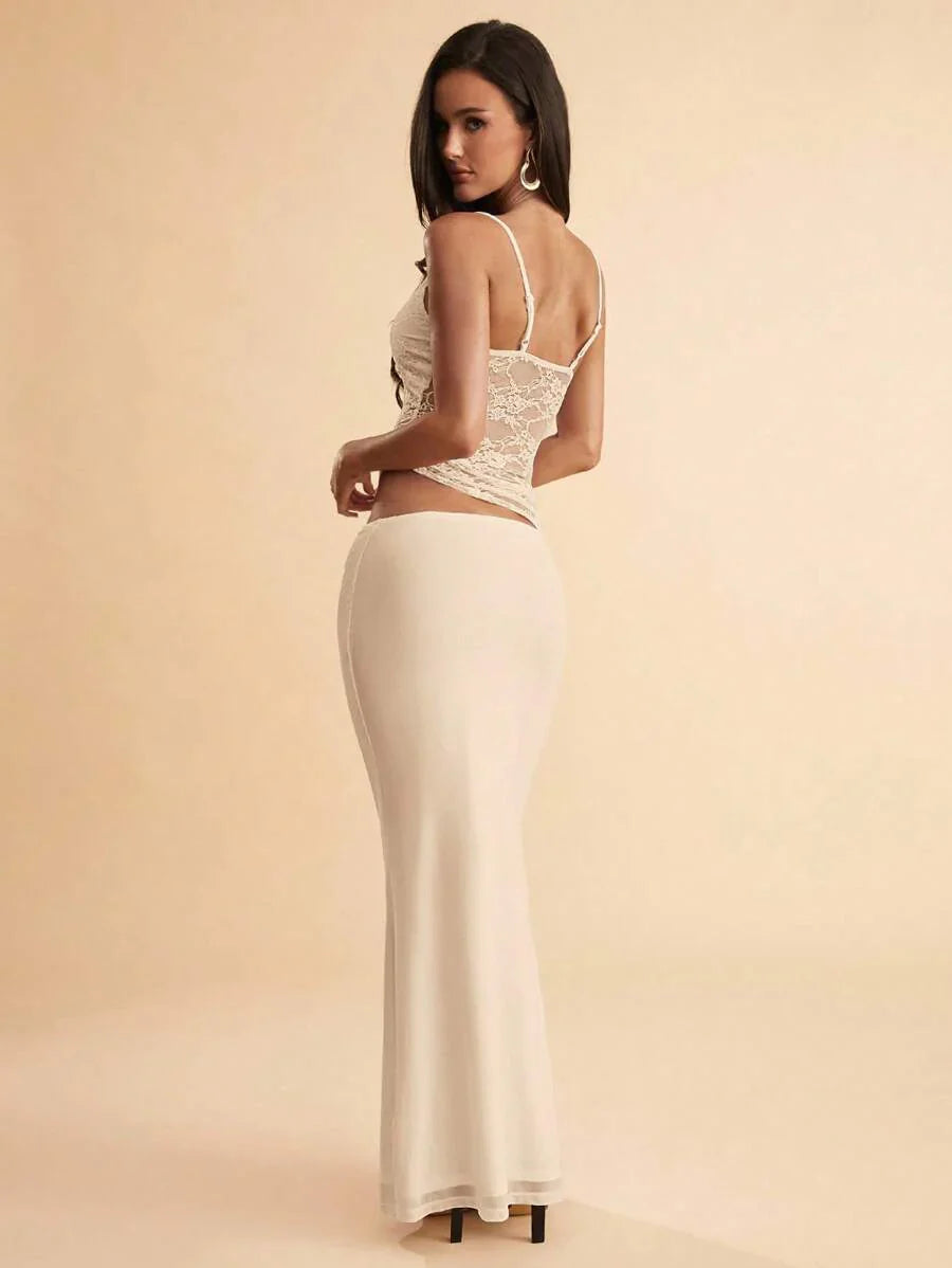 NARILA - Lace Panel Bodycon Maxi Dress