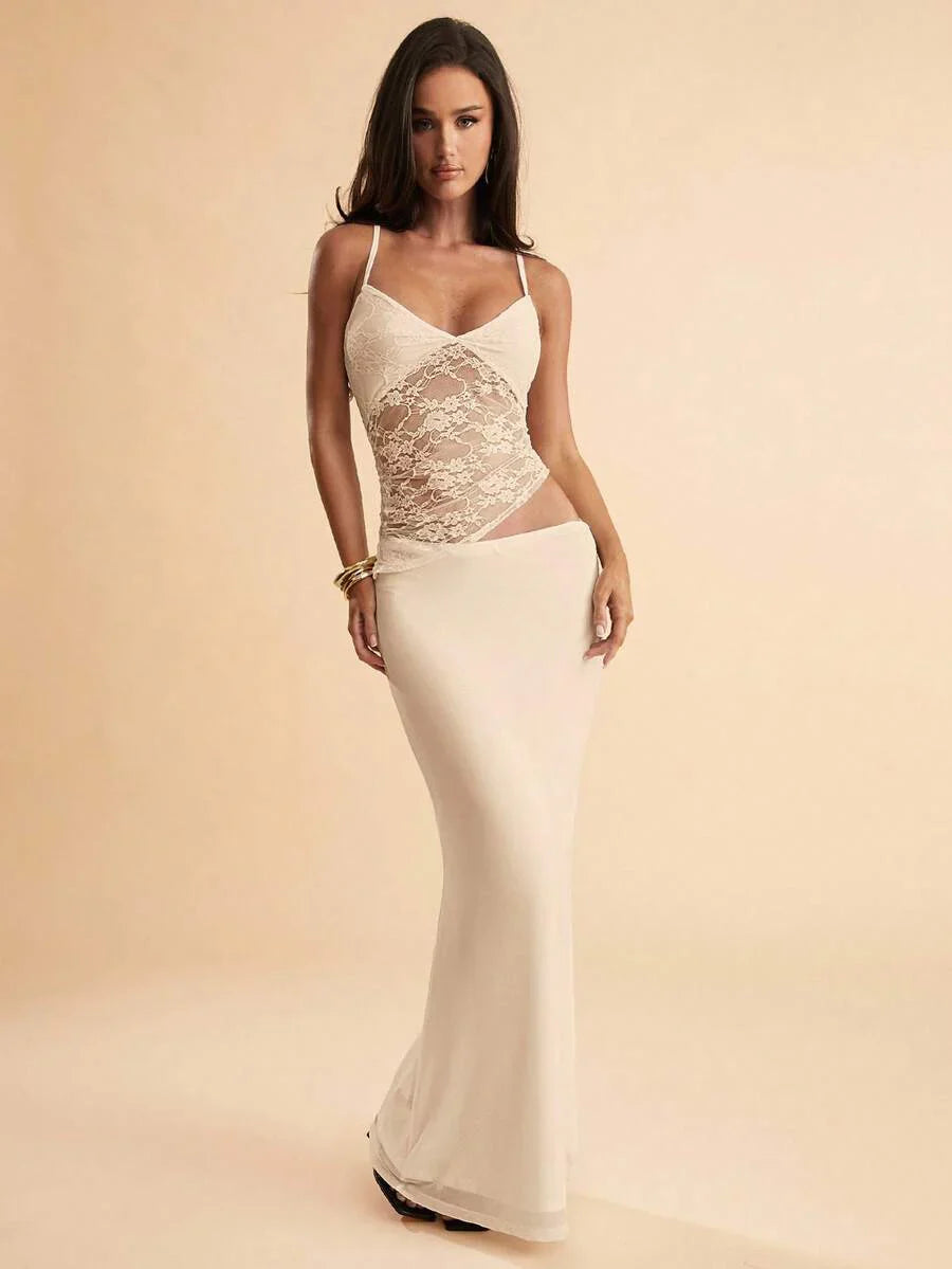 NARILA - Lace Panel Bodycon Maxi Dress