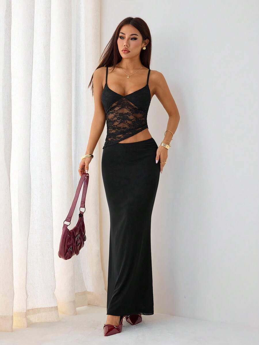 VELISSE - Lace Bodycon Maxi Dress