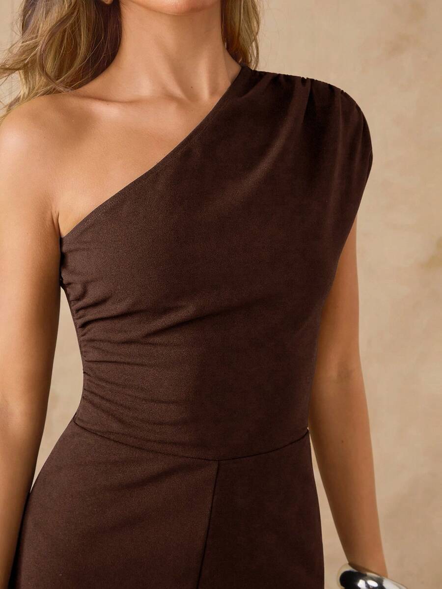 NORI - Asymmetrical One Shoulder Wide Leg Jumpsuit maxi dress