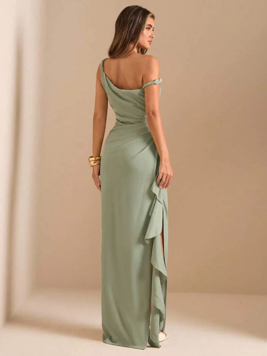 ROUELLE - One Shoulder Ruched Maxi Dress
