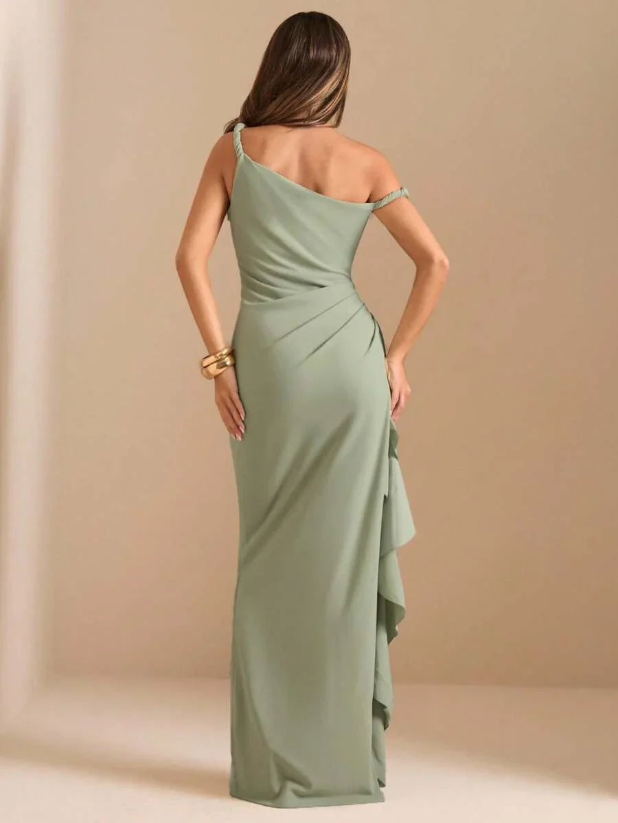 ROUELLE - One Shoulder Ruched Maxi Dress