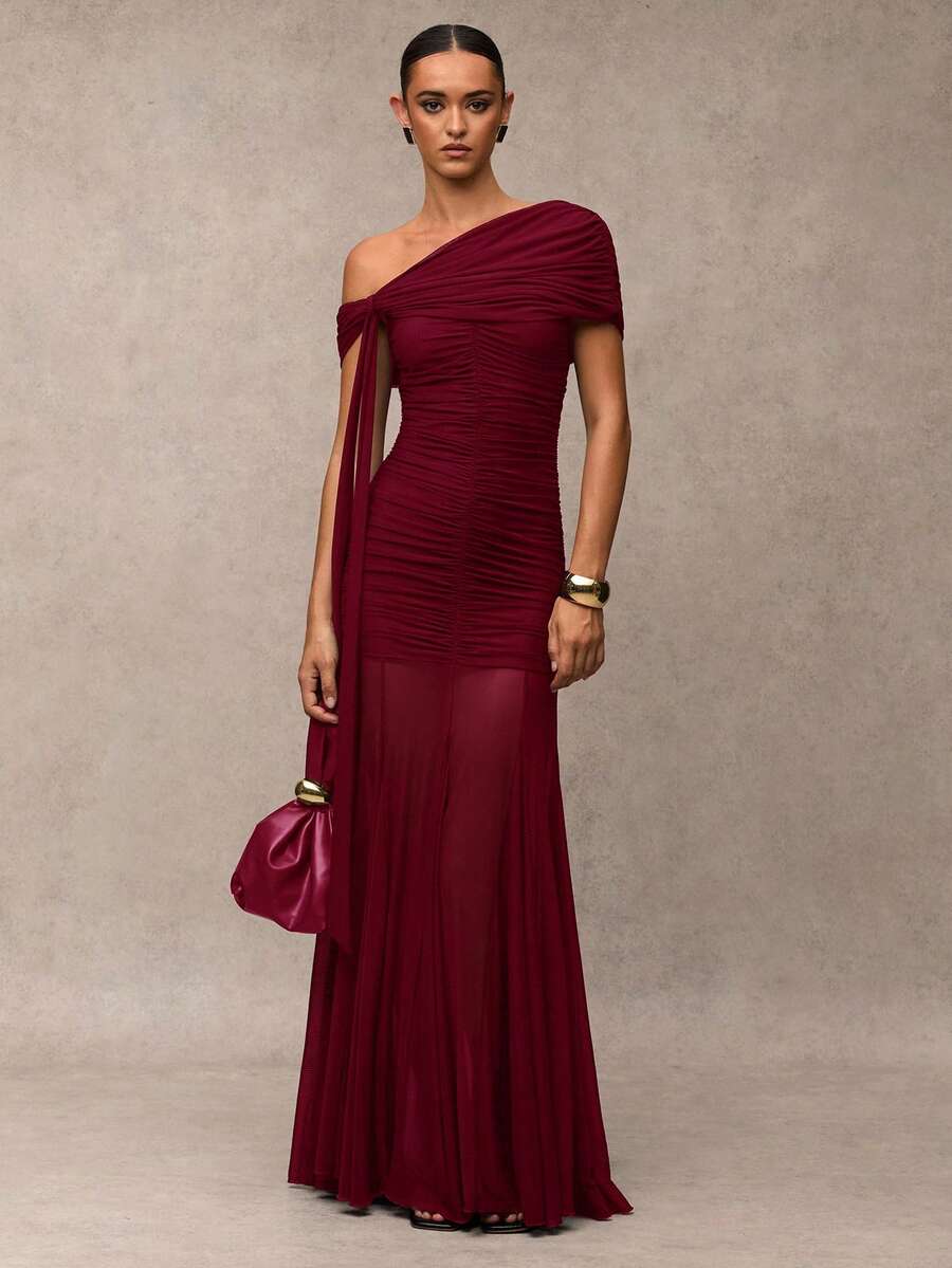 ÉLIRA - Asymmetric Bodycon Maxi Dress