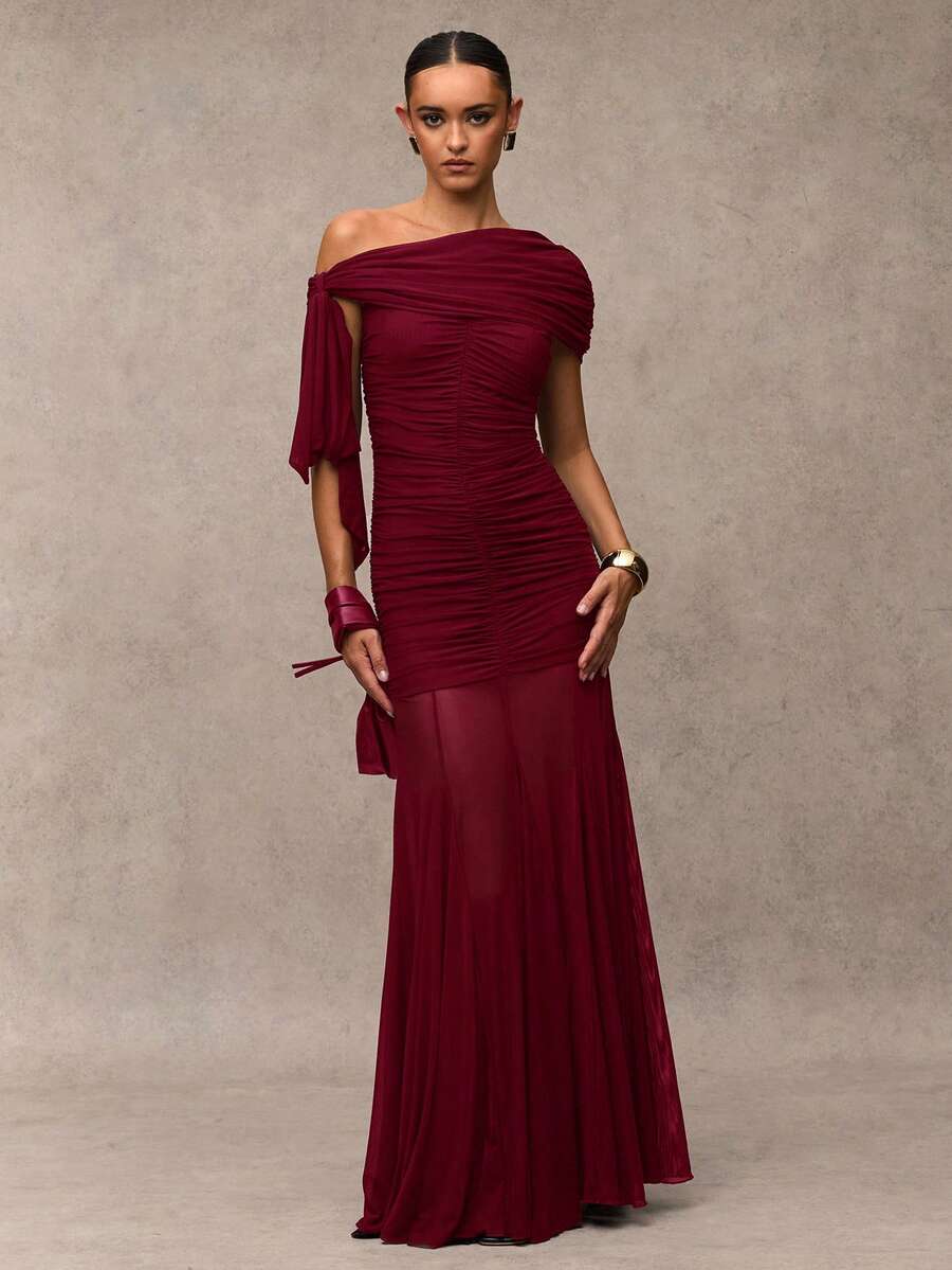 ÉLIRA - Asymmetric Bodycon Maxi Dress