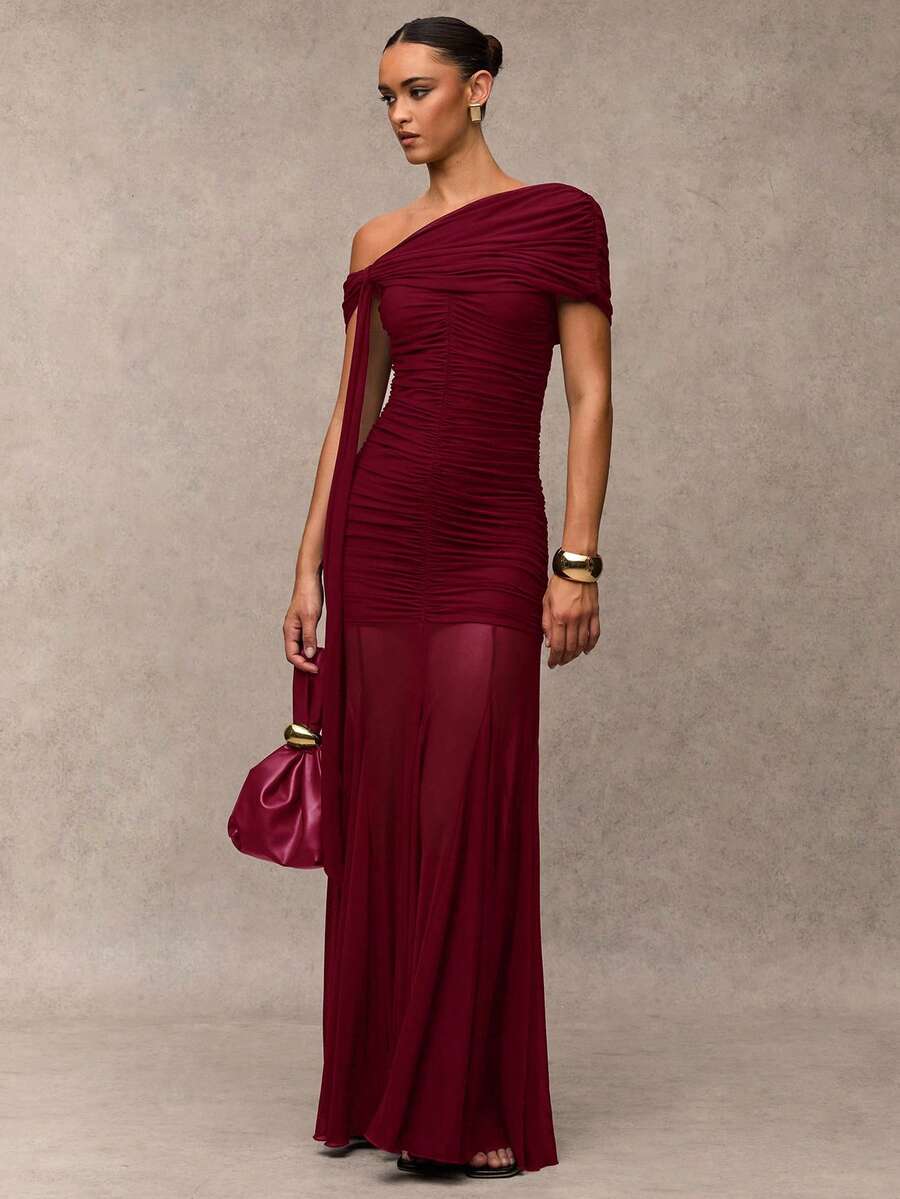 ÉLIRA - Asymmetric Bodycon Maxi Dress