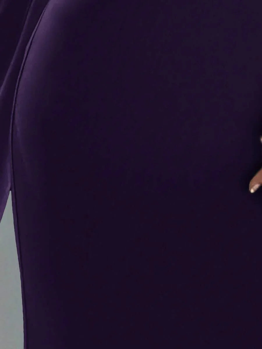 NOIREL - Asymmetric One Shoulder Bodycon Maxi Dress