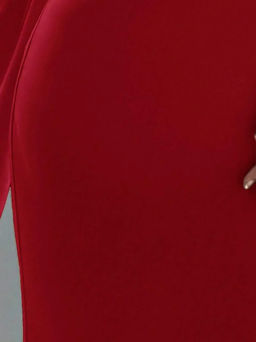 NOIREL - Asymmetric One Shoulder Bodycon Maxi Dress