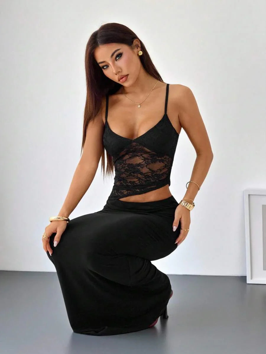 VELISSE - Lace Bodycon Maxi Dress