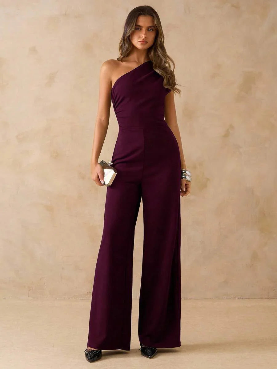 NORI - Asymmetrical One Shoulder Wide Leg Jumpsuit maxi dress