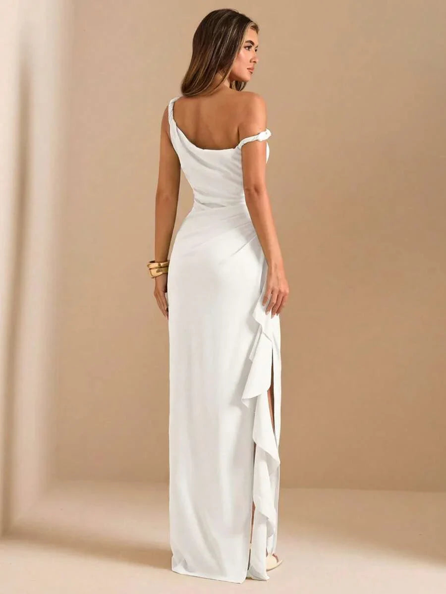 ROUELLE - One Shoulder Ruched Maxi Dress