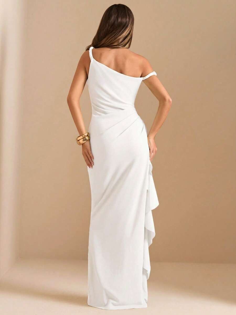 ROUELLE - One Shoulder Ruched Maxi Dress