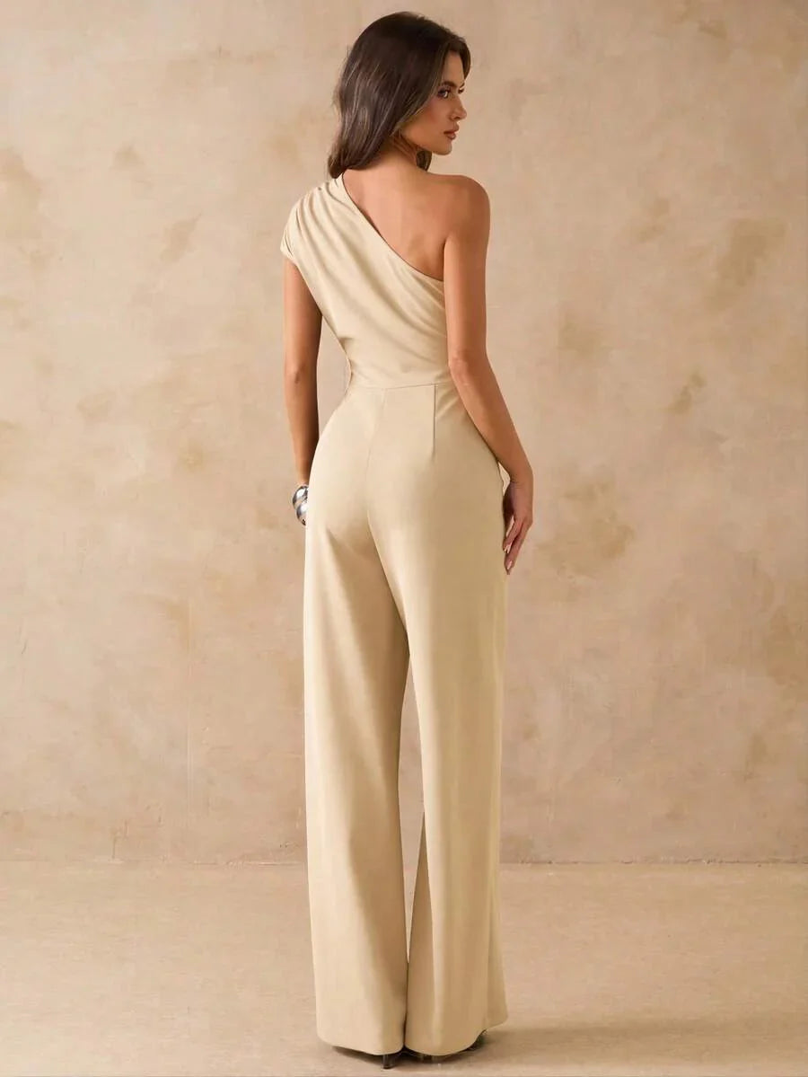 NORI - Asymmetrical One Shoulder Wide Leg Jumpsuit maxi dress