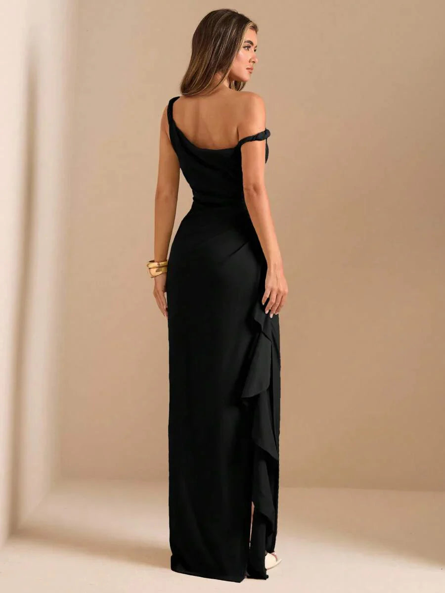 ROUELLE - One Shoulder Ruched Maxi Dress