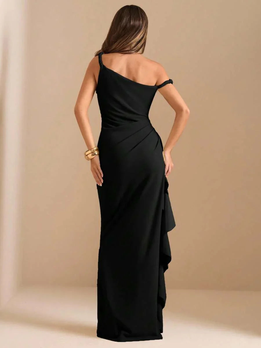 ROUELLE - One Shoulder Ruched Maxi Dress
