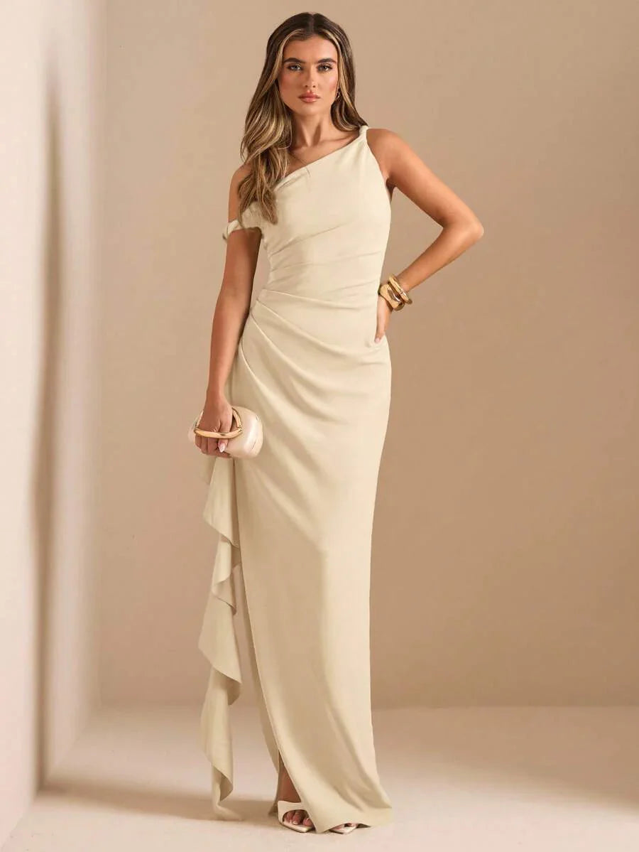 ROUELLE - One Shoulder Ruched Maxi Dress