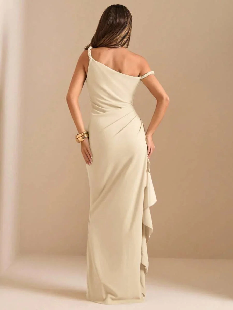ROUELLE - One Shoulder Ruched Maxi Dress