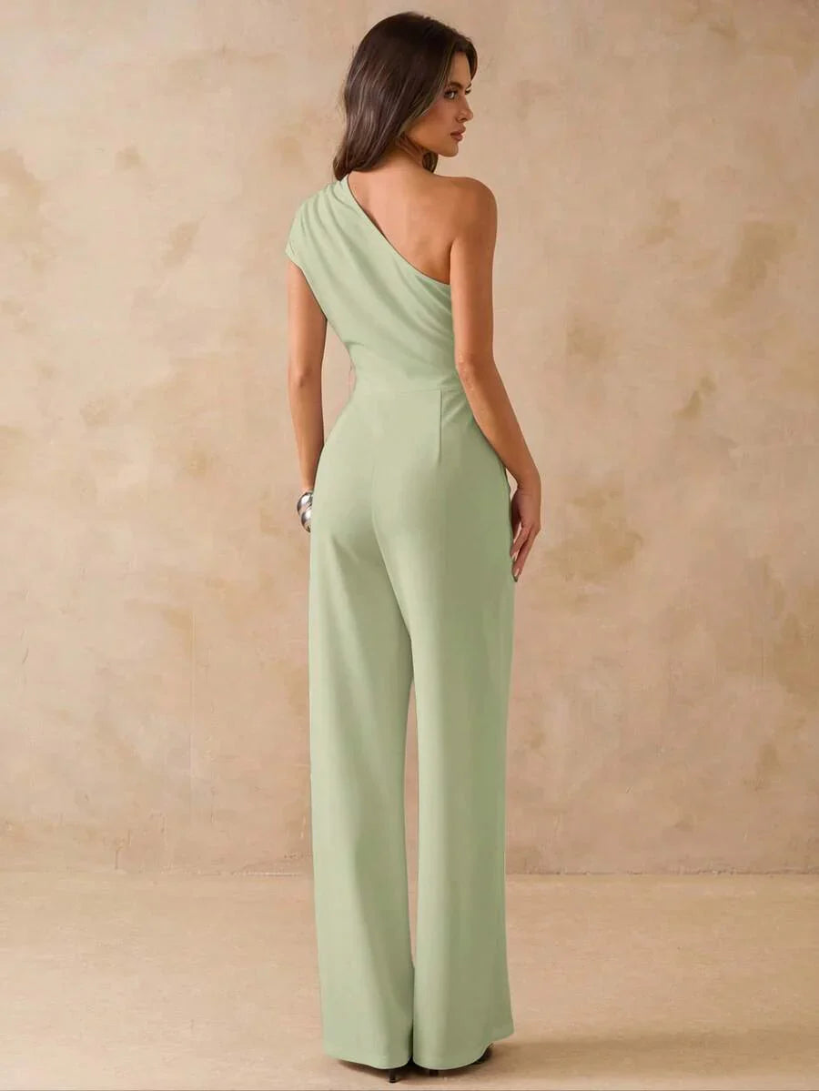 NORI - Asymmetrical One Shoulder Wide Leg Jumpsuit maxi dress