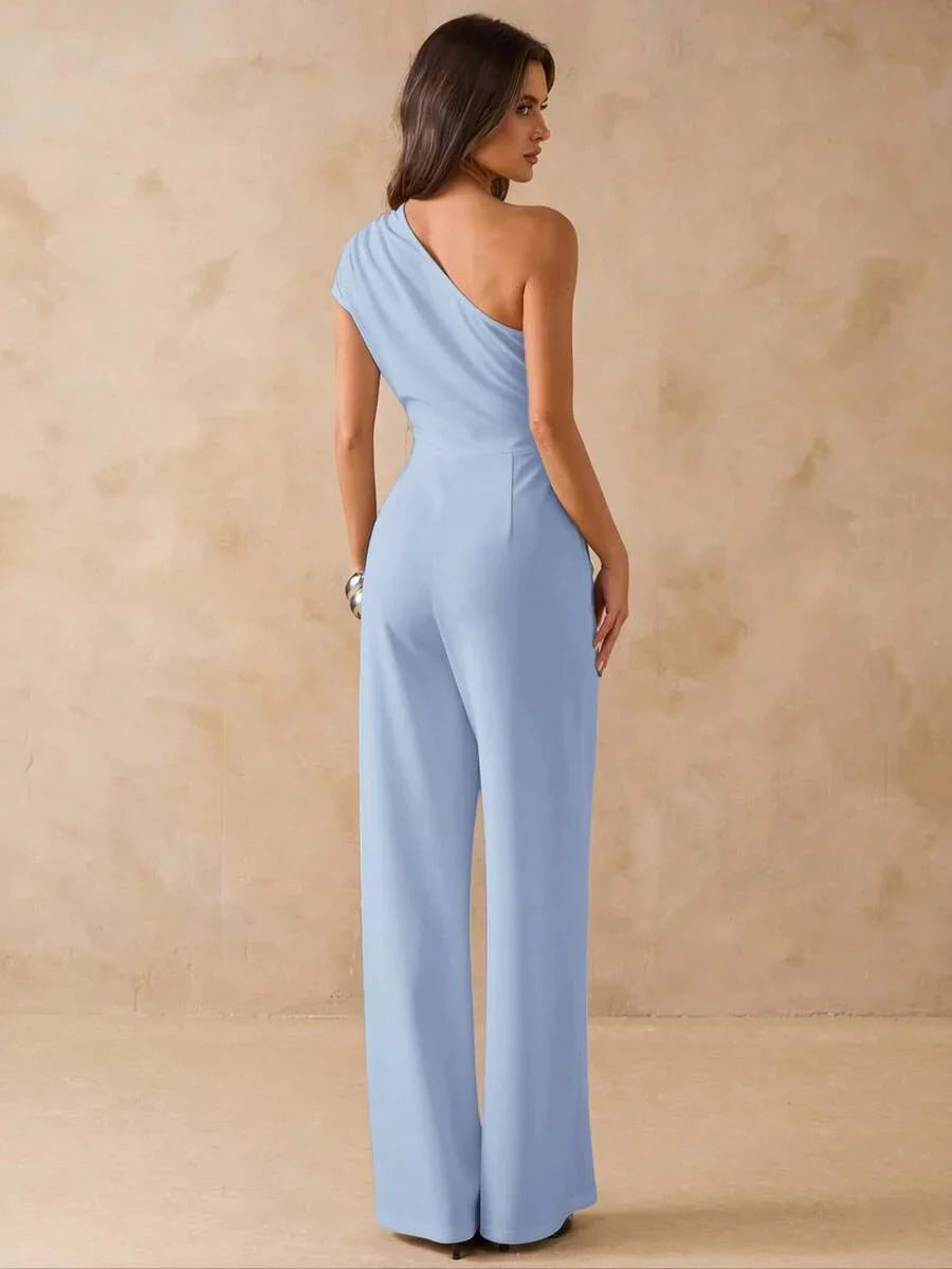 NORI - Asymmetrical One Shoulder Wide Leg Jumpsuit maxi dress