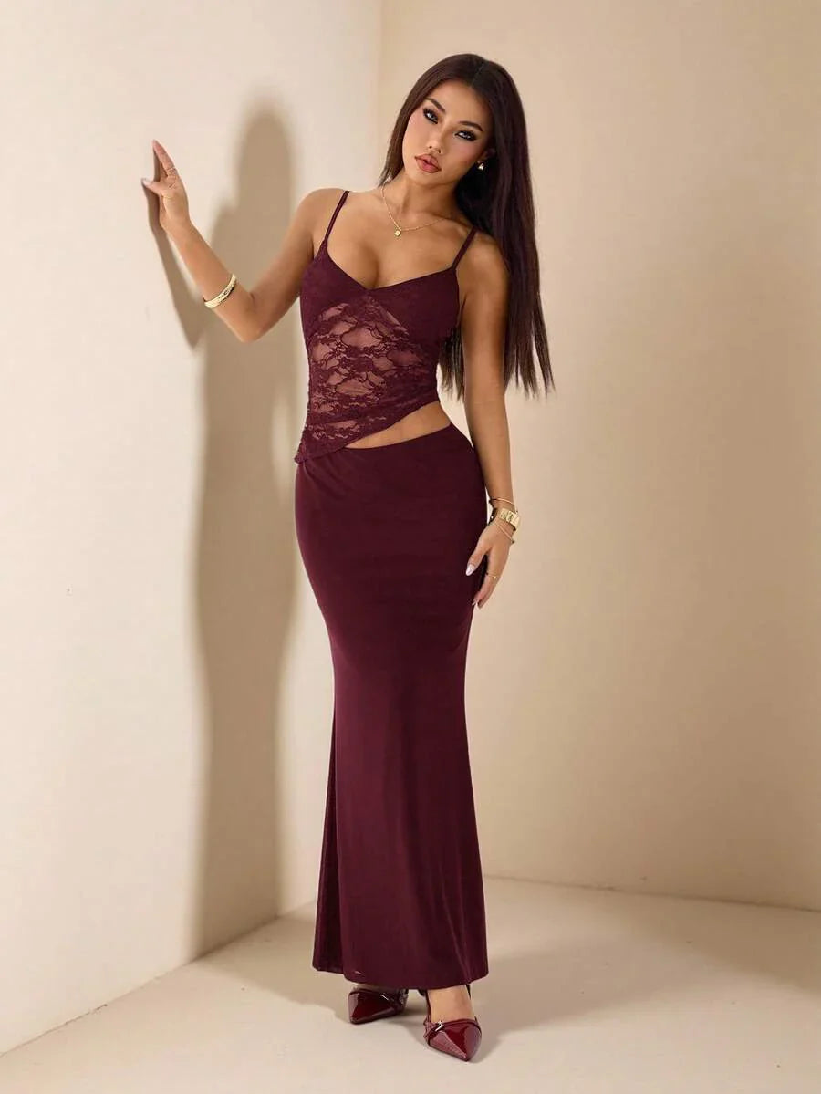 VELISSE - Lace Bodycon Maxi Dress