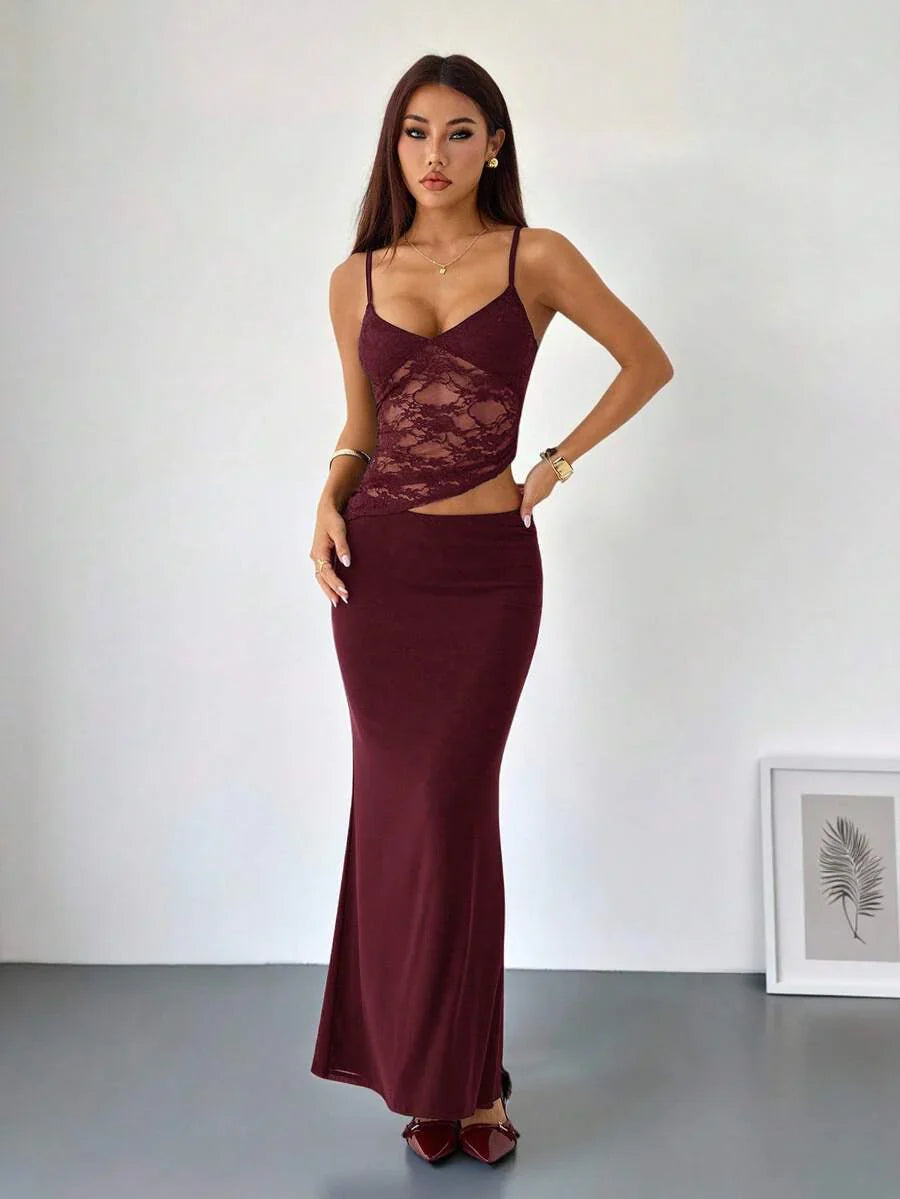 VELISSE - Lace Bodycon Maxi Dress