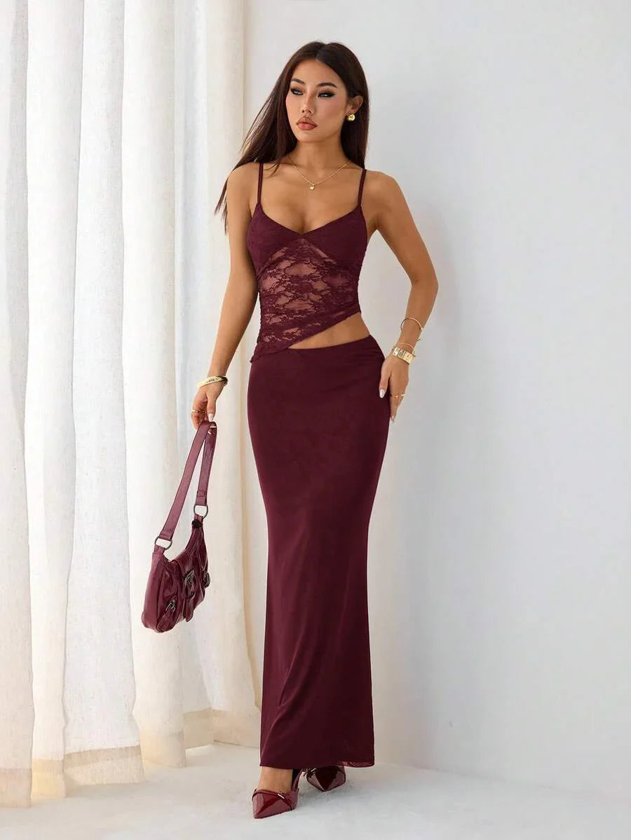 VELISSE - Lace Bodycon Maxi Dress