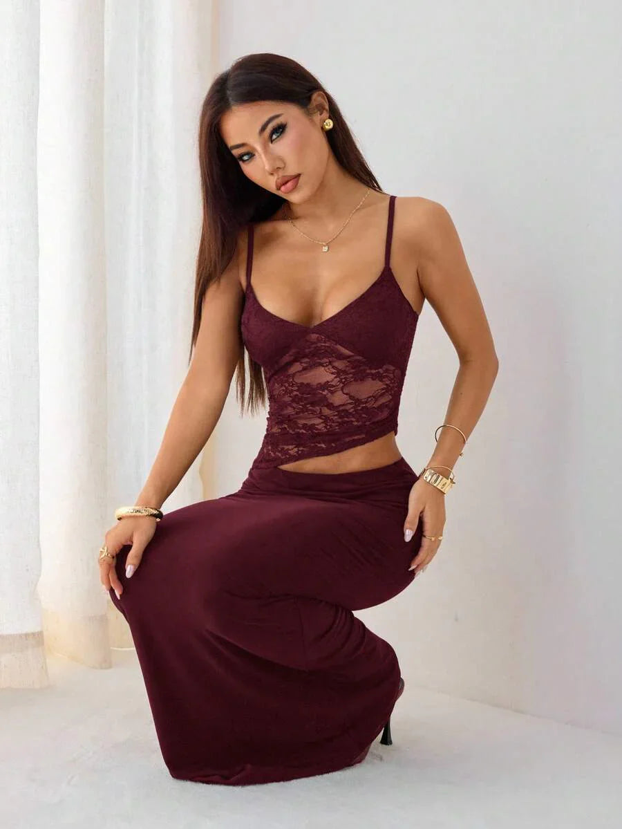 VELISSE - Lace Bodycon Maxi Dress