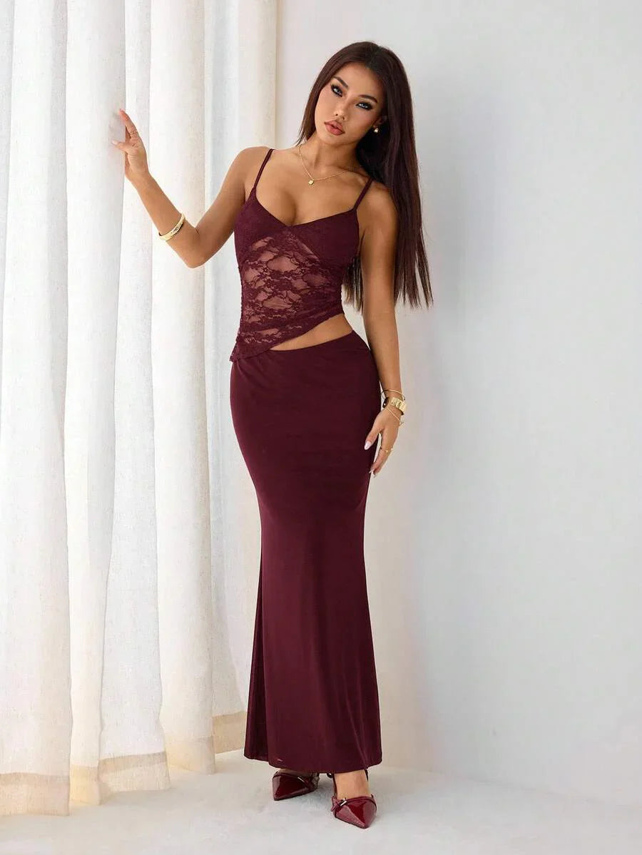VELISSE - Lace Bodycon Maxi Dress