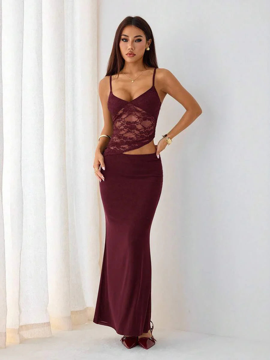 VELISSE - Lace Bodycon Maxi Dress