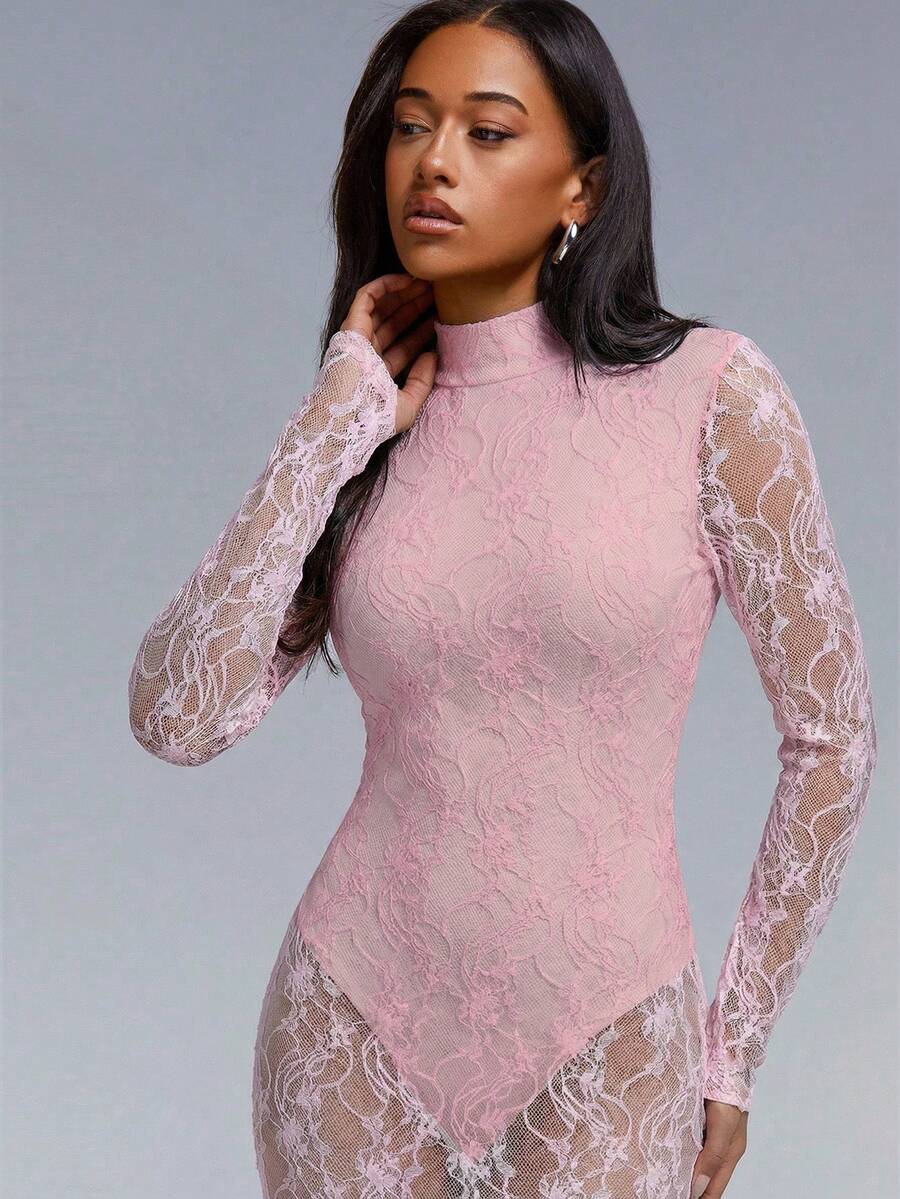 VELIRA - Lace Backless Bodycon Maxi Dress