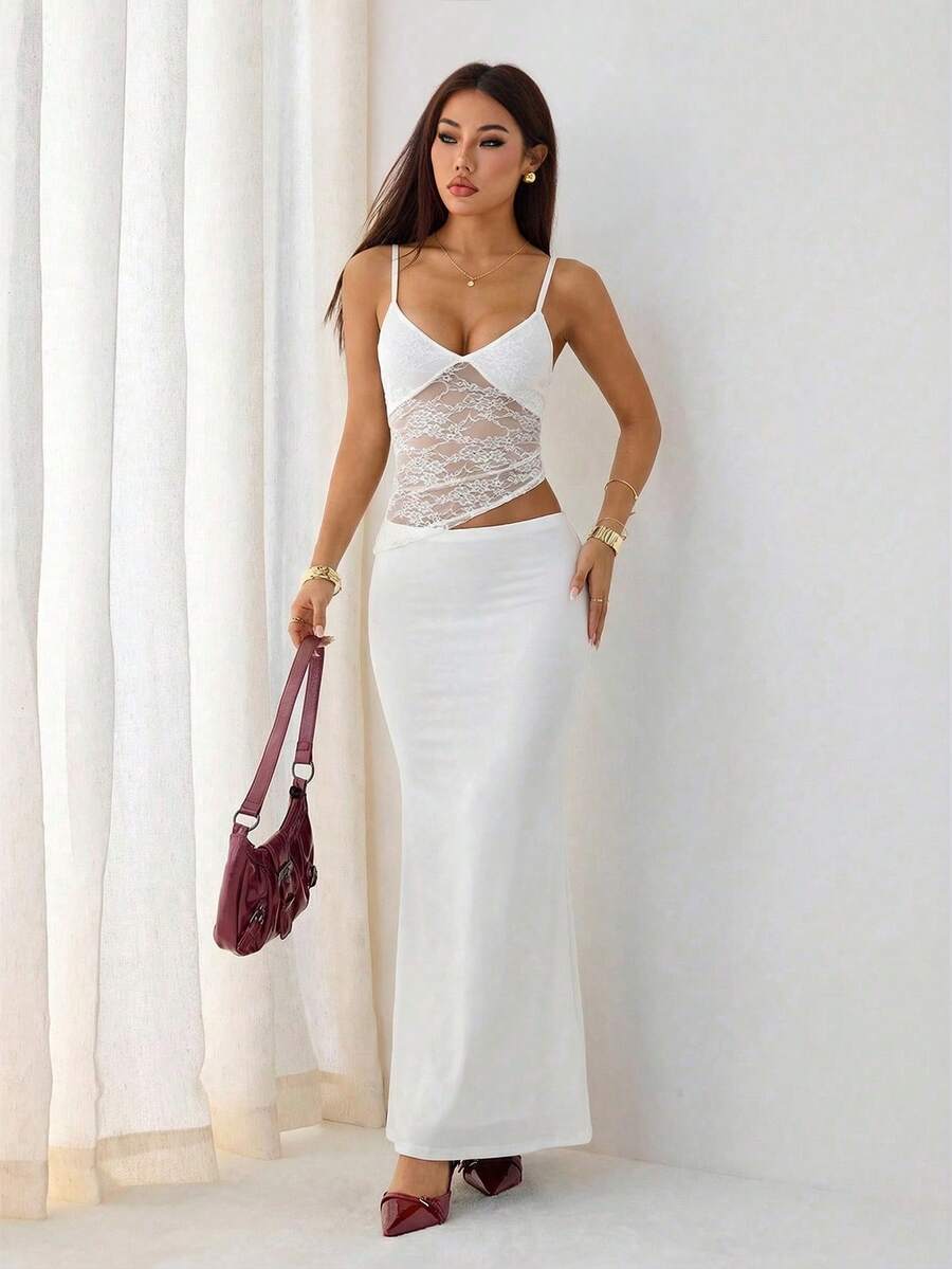 VELISSE - Lace Bodycon Maxi Dress