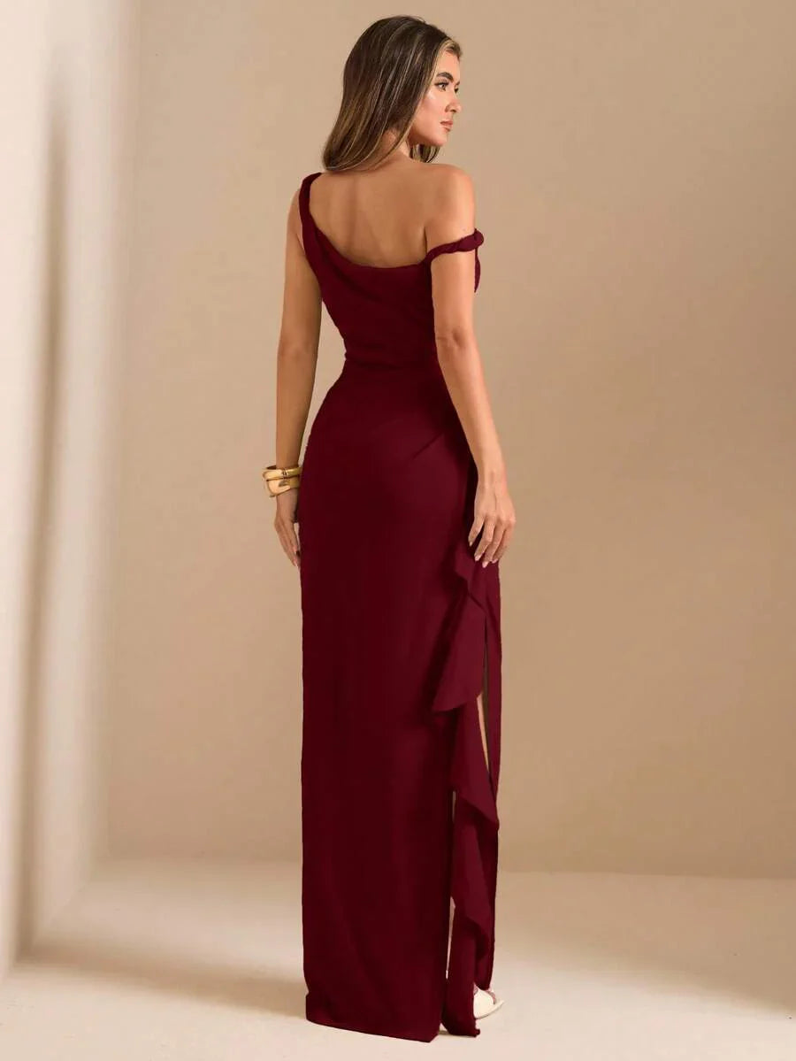 ROUELLE - One Shoulder Ruched Maxi Dress
