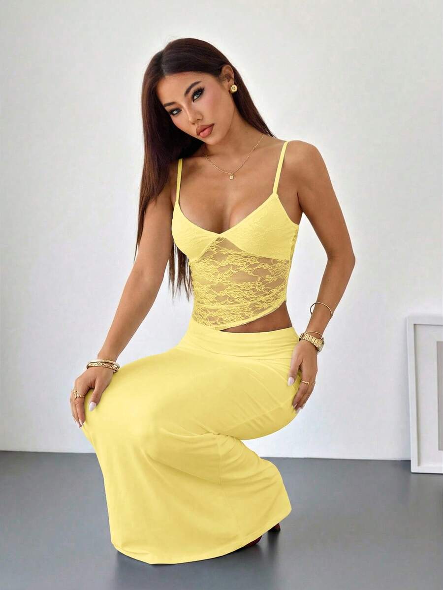 VELISSE - Lace Bodycon Maxi Dress