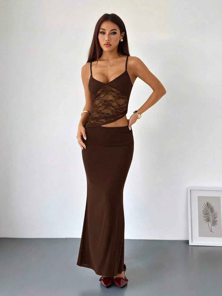 VELISSE - Lace Bodycon Maxi Dress